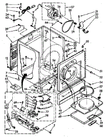 Cabinet parts for Kenmore Dryer 110.87427110 (11087427110, 110 87427110) from AppliancePartsPros.com