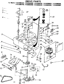 Drive Parts parts for Kenmore Washer 110.82080200 (11082080200, 110 82080200) from AppliancePartsPros.com