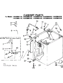 Cabinet Parts parts for Kenmore Washer 110.82081110 (11082081110, 110 82081110) from AppliancePartsPros.com