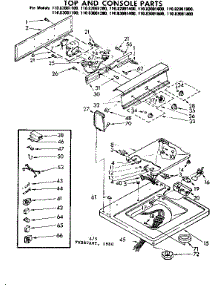 Top And Console Parts parts for Kenmore Washer 110.82081200 (11082081200, 110 82081200) from AppliancePartsPros.com