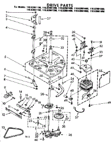 Drive Parts parts for Kenmore Washer 110.82081600 (11082081600, 110 82081600) from AppliancePartsPros.com
