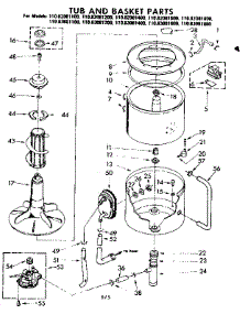 Tub And Basket Parts parts for Kenmore Washer 110.82081800 (11082081800, 110 82081800) from AppliancePartsPros.com