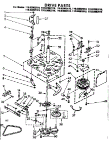 Drive Parts parts for Kenmore Washer 110.82082110 (11082082110, 110 82082110) from AppliancePartsPros.com