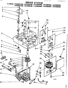 Drive System 60 Hz parts for Kenmore Washer 110.82094400 (11082094400, 110 82094400) from AppliancePartsPros.com