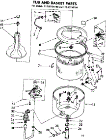 Tub And Basket Parts parts for Kenmore Washer 110.82150100 (11082150100, 110 82150100) from AppliancePartsPros.com