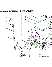Water System Suds Only parts for Kenmore Washer 110.82150100 (11082150100, 110 82150100) from AppliancePartsPros.com