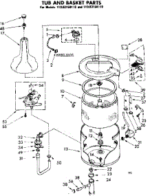 Tub And Basket Parts parts for Kenmore Washer 110.82150110 (11082150110, 110 82150110) from AppliancePartsPros.com