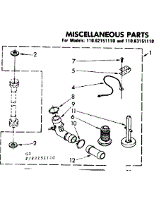 Miscellaneous Parts parts for Kenmore Washer 110.82151110 (11082151110, 110 82151110) from AppliancePartsPros.com