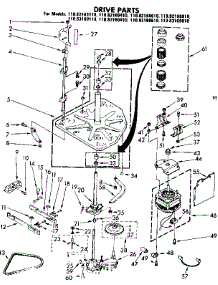 Drive Parts parts for Kenmore Washer 110.82160110 (11082160110, 110 82160110) from AppliancePartsPros.com