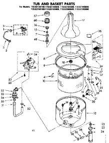 Tub And Basket Parts parts for Kenmore Washer 110.82160400 (11082160400, 110 82160400) from AppliancePartsPros.com