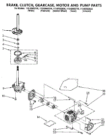 Brake, Clutch, Gearcase, Motor And Pump parts for Kenmore Washer 110.82982130 (11082982130, 110 82982130) from AppliancePartsPros.com