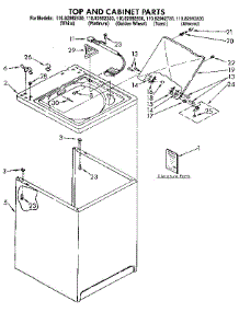 Top And Cabinet parts for Kenmore Washer 110.82982730 (11082982730, 110 82982730) from AppliancePartsPros.com