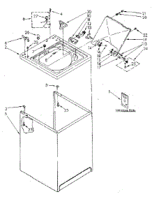 Top And Cabinet parts for Kenmore Washer 110.82983300 (11082983300, 110 82983300) from AppliancePartsPros.com