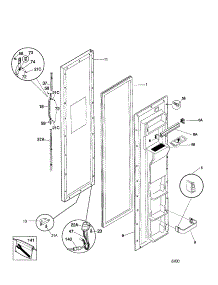 Freezer Door parts for Kenmore Refrigerator 253.59682993 (25359682993, 253 59682993) from AppliancePartsPros.com