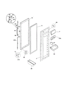 Refrigerator Door parts for Kenmore Refrigerator 253.59683990 (25359683990, 253 59683990) from AppliancePartsPros.com