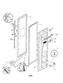 Freezer Door parts for Kenmore Refrigerator 253.59683992 (25359683992, 253 59683992) from AppliancePartsPros.com