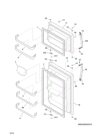 Doors parts for Kenmore Refrigerator 253.60505512 (25360505512, 253 60505512) from AppliancePartsPros.com