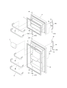 Door parts for Kenmore Refrigerator 253.60523308 (25360523308, 253 60523308) from AppliancePartsPros.com