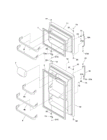 Doors parts for Kenmore Refrigerator 253.60534406 (25360534406, 253 60534406) from AppliancePartsPros.com