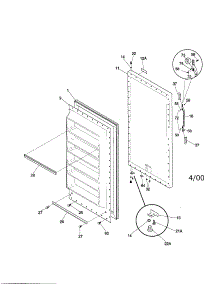 Door parts for Kenmore Refrigerator 253.60721001 (25360721001, 253 60721001) from AppliancePartsPros.com