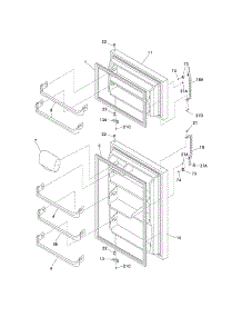 Door parts for Kenmore Refrigerator 253.60723305 (25360723305, 253 60723305) from AppliancePartsPros.com