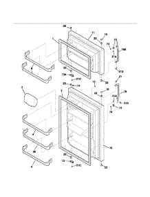 Door parts for Kenmore Refrigerator 253.60734400 (25360734400, 253 60734400) from AppliancePartsPros.com