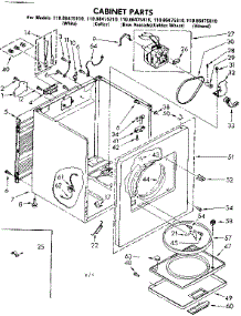 Cabinet Parts parts for Kenmore Dryer 110.86475810 (11086475810, 110 86475810) from AppliancePartsPros.com