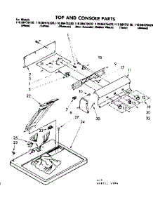 Top And Console Parts parts for Kenmore Dryer 110.86475820 (11086475820, 110 86475820) from AppliancePartsPros.com