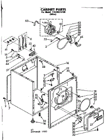Cabinet Parts parts for Kenmore Dryer 110.86515100 (11086515100, 110 86515100) from AppliancePartsPros.com