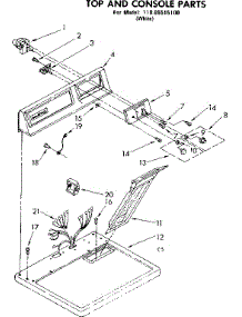 Top And Console Parts parts for Kenmore Dryer 110.86515100 (11086515100, 110 86515100) from AppliancePartsPros.com