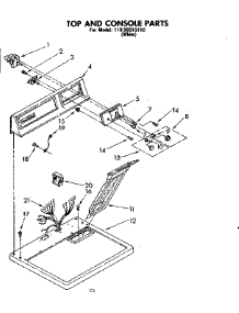 Top And Console Parts parts for Kenmore Dryer 110.86515110 (11086515110, 110 86515110) from AppliancePartsPros.com