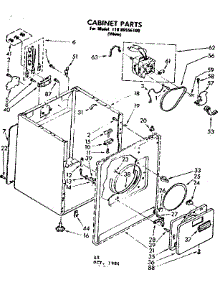 Cabinet Parts parts for Kenmore Dryer 110.86556100 (11086556100, 110 86556100) from AppliancePartsPros.com