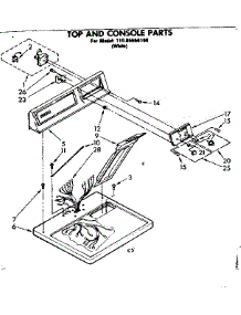 Top And Console Parts parts for Kenmore Dryer 110.86556100 (11086556100, 110 86556100) from AppliancePartsPros.com