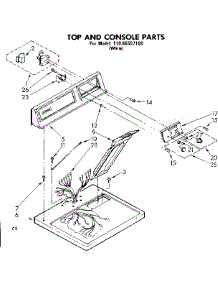 Top And Console Parts parts for Kenmore Dryer 110.86557100 (11086557100, 110 86557100) from AppliancePartsPros.com
