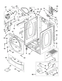 Cabinet Parts parts for Kenmore Dryer 110.86562500 (11086562500, 110 86562500) from AppliancePartsPros.com