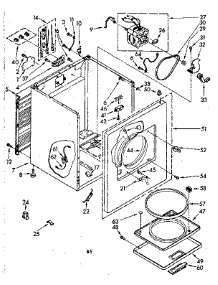 Cabinet Parts parts for Kenmore Dryer 110.86568600 (11086568600, 110 86568600) from AppliancePartsPros.com
