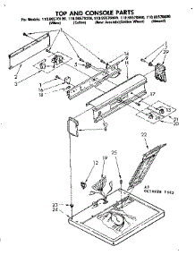 Top And Console Parts parts for Kenmore Dryer 110.86570200 (11086570200, 110 86570200) from AppliancePartsPros.com
