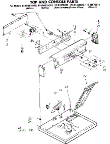 Top And Console Parts parts for Kenmore Dryer 110.86570410 (11086570410, 110 86570410) from AppliancePartsPros.com