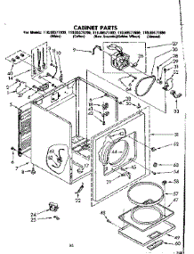Cabinet Parts parts for Kenmore Dryer 110.86571200 (11086571200, 110 86571200) from AppliancePartsPros.com