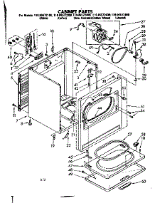 Cabinet Parts parts for Kenmore Dryer 110.86572200 (11086572200, 110 86572200) from AppliancePartsPros.com