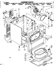 Cabinet Parts parts for Kenmore Dryer 110.86572310 (11086572310, 110 86572310) from AppliancePartsPros.com