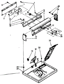 Top And Console Parts parts for Kenmore Dryer 110.86573130 (11086573130, 110 86573130) from AppliancePartsPros.com