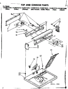 Top And Console Parts parts for Kenmore Dryer 110.86573610 (11086573610, 110 86573610) from AppliancePartsPros.com