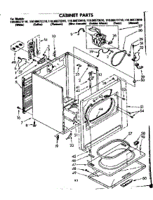 Cabinet Parts parts for Kenmore Dryer 110.86573710 (11086573710, 110 86573710) from AppliancePartsPros.com