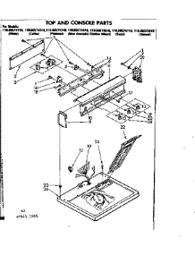 Top And Console Parts parts for Kenmore Dryer 110.86574710 (11086574710, 110 86574710) from AppliancePartsPros.com