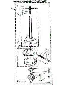 Brake And Drive Tube Parts parts for Kenmore Washer 110.81361630 (11081361630, 110 81361630) from AppliancePartsPros.com