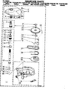Gearcase Parts parts for Kenmore Washer 110.81361730 (11081361730, 110 81361730) from AppliancePartsPros.com