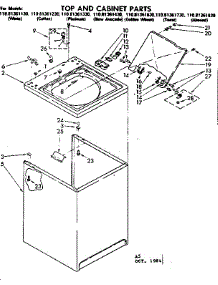 Top And Cabinet Parts parts for Kenmore Washer 110.81361730 (11081361730, 110 81361730) from AppliancePartsPros.com