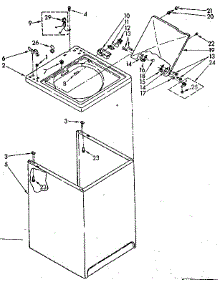 Top And Cabinet Parts parts for Kenmore Washer 110.81362140 (11081362140, 110 81362140) from AppliancePartsPros.com