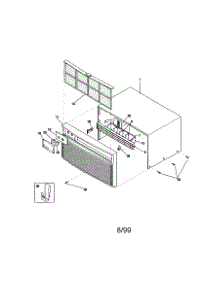 Cabinet Front And Wrapper parts for Kenmore Air Conditioner 253.79088990 (25379088990, 253 79088990) from AppliancePartsPros.com